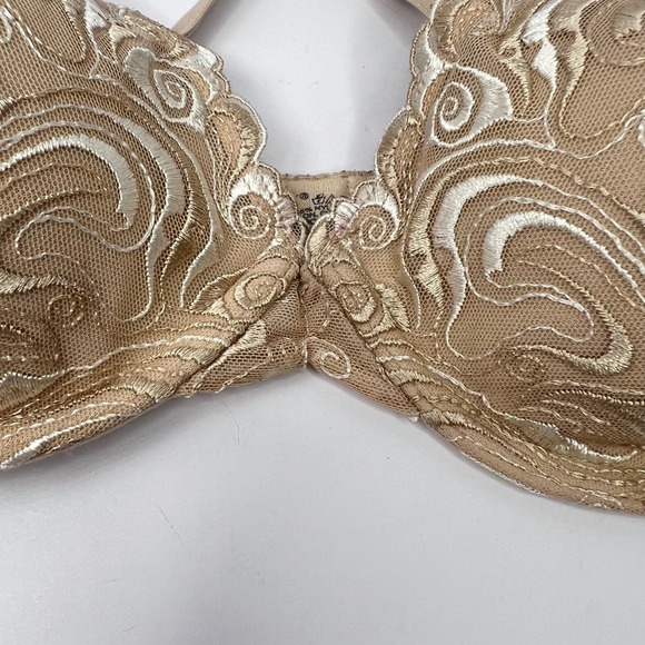 Playtex Beige Embroidered Padded Bra 36C Style 4513 Full Coverage Underwire - Picture 2 of 7